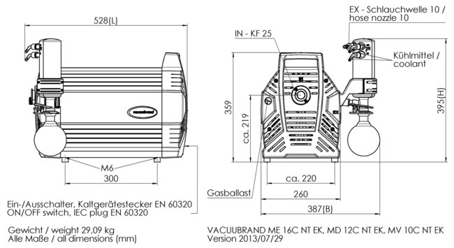 MD 12C NT +EK - 尺寸规格表