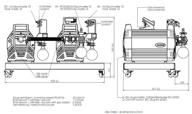 PC 3012 NT VARIO DUO - 尺寸规格表