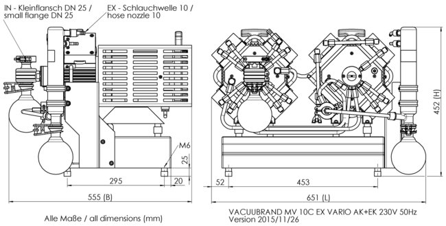 MV 10C EX VARIO +AK+EK - 尺寸規格表