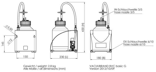 BVC basic G - 尺寸規格表